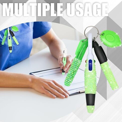 4 Pcs Bling Nurse Set - Nurse Badge Accessories Include Permanent Marker, Highlighter, Retractable Ball Pen (4, Green) in Saudi Arabia
