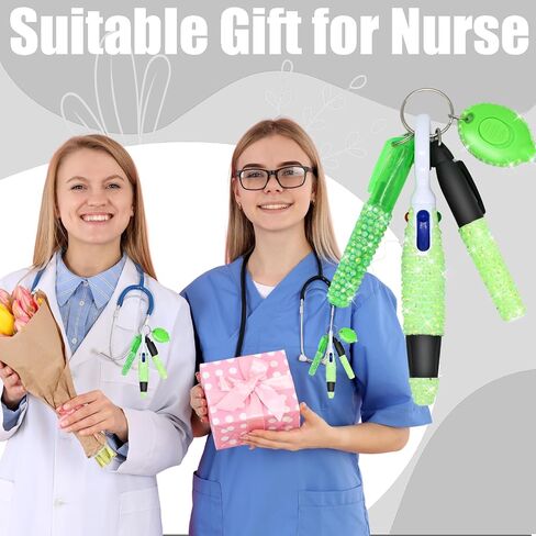 4 Pcs Bling Nurse Set - Nurse Badge Accessories Include Permanent Marker, Highlighter, Retractable Ball Pen (4, Green) in Saudi Arabia