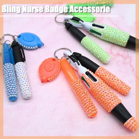 4 Pcs Bling Nurse Set - Nurse Badge Accessories Include Permanent Marker, Highlighter, Retractable Ball Pen (4, Green) in Saudi Arabia