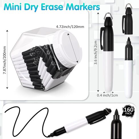 160 Pcs Mini Permanent Markers for Nurses Badge Mini Markers with Golf Keychain Clips Golf Ball Point with Canister for Office Nurse School Party Gift Supplies(Assorted Colors) in Saudi Arabia