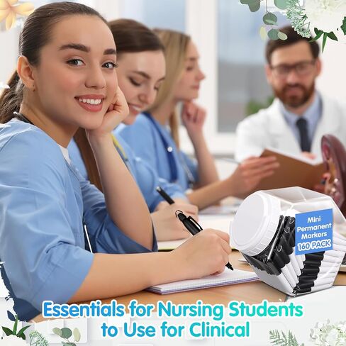 160 Pcs Mini Permanent Markers for Nurses Badge Mini Markers with Golf Keychain Clips Golf Ball Point with Canister for Office Nurse School Party Gift Supplies(Assorted Colors) in Saudi Arabia