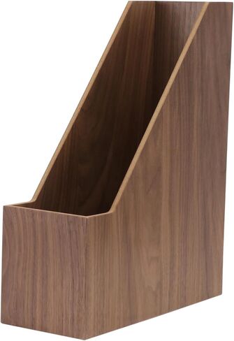NUOBESTY 1pc Walnut Document Organizer Creative Book Holder for Office Study Bedroom Library Elegant Storage Box for Files Magazines and Books Smooth Finish Design in Saudi Arabia