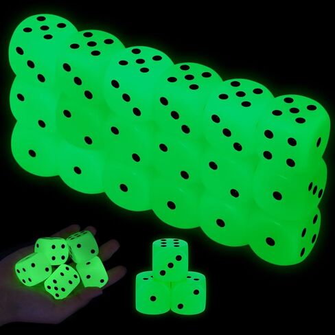 18 pcs 30mm توهج في Dark Dice كبير jumbo acrylic d6 dice للكازينو ، والفحم ، وألعاب الطاولة وأفضل حفلات ألعاب الطاولة in Saudi Arabia