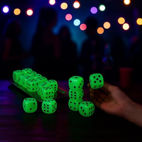 18 pcs 30mm توهج في Dark Dice كبير jumbo acrylic d6 dice للكازينو ، والفحم ، وألعاب الطاولة وأفضل حفلات ألعاب الطاولة in Saudi Arabia