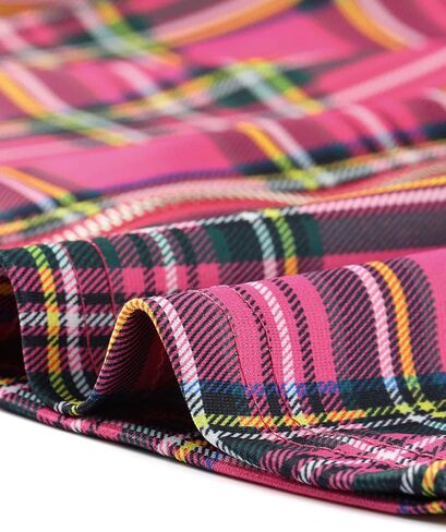 Allegra K Women's Plaid Zipper Front Christmas Xmas Party Strap Sleeveless Tube Mini A-Line Dress in Saudi Arabia