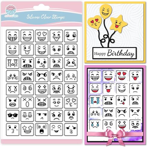 Globleland Daily Distishon Clear Stamps للبطاقات التي تصنع الوجه المبتسم ختمًا شفافًا حزينًا تعبيرًا سيليكون طوابعًا in Saudi Arabia