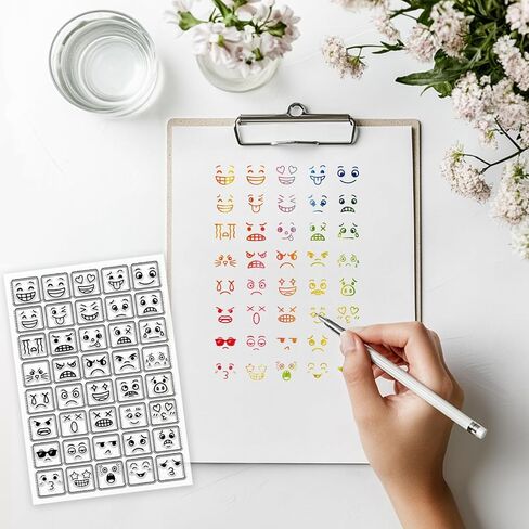Globleland Daily Distishon Clear Stamps للبطاقات التي تصنع الوجه المبتسم ختمًا شفافًا حزينًا تعبيرًا سيليكون طوابعًا in Saudi Arabia