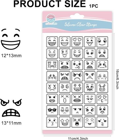Globleland Daily Distishon Clear Stamps للبطاقات التي تصنع الوجه المبتسم ختمًا شفافًا حزينًا تعبيرًا سيليكون طوابعًا in Saudi Arabia