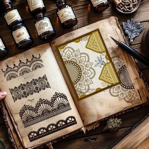 Ph Pandahall 6 Sheets Art Painting Background Clear Clear ، Disparent Decorative Clear Clear Craft Rubber Stamp for Card Making Diy Scrapbooking Album Crrafting Journal Decoration in Saudi Arabia