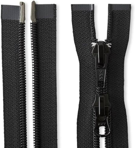 YKK #8 Nylon Coil Heavy Weight Jacket 2-Way Separating Zipper - Choose Your Length - Color: Black - Made in The United States (1 Zipper Per Pack) (Coil - 36" Inches) in Saudi Arabia