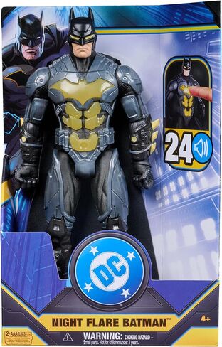 DC Comics ، Batman Night Flare 12 "Fight Up Action Figure مع 24 صوتًا وعبارات ، ألعاب Super Hero Kids للبنين والبنات الذين تتراوح أعمارهم بين 4 وما فوق ، شملت البطاريات in Saudi Arabia