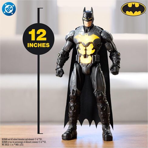 DC Comics ، Batman Night Flare 12 "Fight Up Action Figure مع 24 صوتًا وعبارات ، ألعاب Super Hero Kids للبنين والبنات الذين تتراوح أعمارهم بين 4 وما فوق ، شملت البطاريات in Saudi Arabia