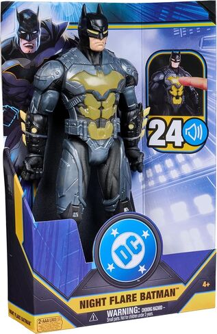 DC Comics ، Batman Night Flare 12 "Fight Up Action Figure مع 24 صوتًا وعبارات ، ألعاب Super Hero Kids للبنين والبنات الذين تتراوح أعمارهم بين 4 وما فوق ، شملت البطاريات in Saudi Arabia