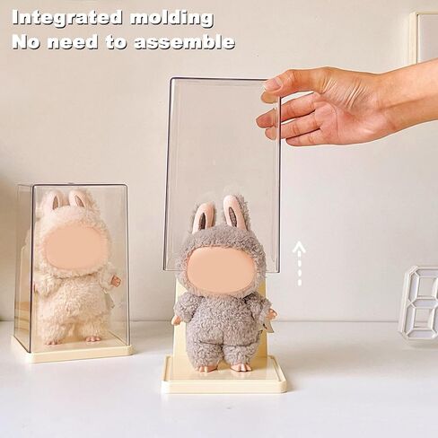 Dolls Plush Dolls Clear Display Case لـ 5.9-6.7 بوصة مفاتيح المفاتيح ، وقف المعروض للدمى الفخمة ، وصندوق التخزين ، والغبار والرطوبة ، والشاشة الشاملة (لا دمى) （أبيض） in Saudi Arabia