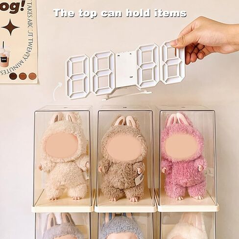 Dolls Plush Dolls Clear Display Case لـ 5.9-6.7 بوصة مفاتيح المفاتيح ، وقف المعروض للدمى الفخمة ، وصندوق التخزين ، والغبار والرطوبة ، والشاشة الشاملة (لا دمى) （أبيض） in Saudi Arabia