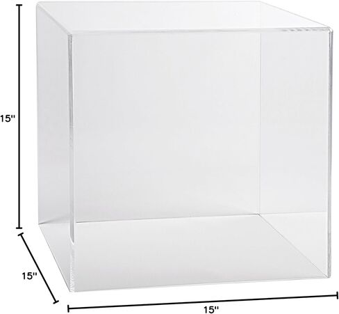 15" x 15" Clear Acrylic Display Box with One Open Side Versatile Square Retail Product Riser or Merchandise Storage Bin No Assembly by Marketing Holders in Saudi Arabia