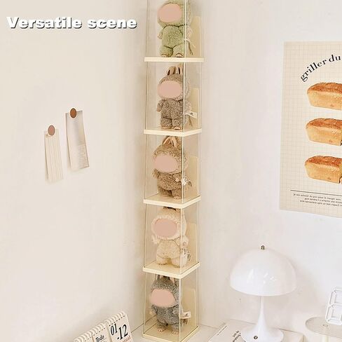 Dolls Plush Dolls Clear Display Case لـ 5.9-6.7 بوصة مفاتيح المفاتيح ، وقف المعروض للدمى الفخمة ، وصندوق التخزين ، والغبار والرطوبة ، والشاشة الشاملة (لا دمى) （أبيض） in Saudi Arabia