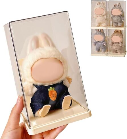 Dolls Plush Dolls Clear Display Case لـ 5.9-6.7 بوصة مفاتيح المفاتيح ، وقف المعروض للدمى الفخمة ، وصندوق التخزين ، والغبار والرطوبة ، والشاشة الشاملة (لا دمى) （أبيض） in Saudi Arabia