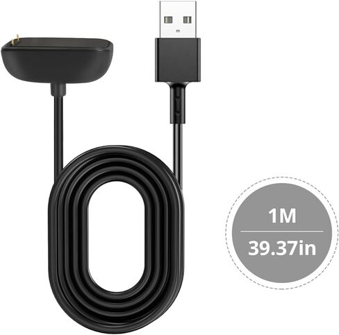 Charger Compatible with Fitbit Charge 2 Replacement USB Charger Charging Cable for Fitbit Charge 2 Smart Watch with Chip Protection - USB Charging Cable 51CM (Black) in Kuwait