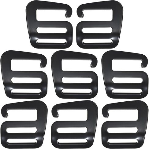 8 PCS G-Hook Wave Buckles ، 1.54 بوصة سحبة سحلية سوداء سوداء قابلة للتعديل أجهزة قفل سلم لأحزمة حقائب الظهر (4 يسار + 4 يمين in Saudi Arabia