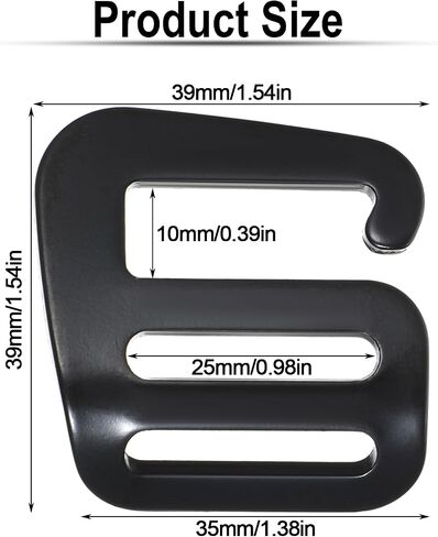 8 PCS G-Hook Wave Buckles ، 1.54 بوصة سحبة سحلية سوداء سوداء قابلة للتعديل أجهزة قفل سلم لأحزمة حقائب الظهر (4 يسار + 4 يمين in Saudi Arabia