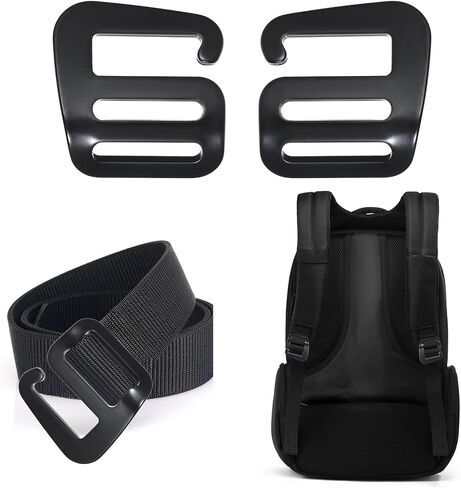 8 PCS G-Hook Wave Buckles ، 1.54 بوصة سحبة سحلية سوداء سوداء قابلة للتعديل أجهزة قفل سلم لأحزمة حقائب الظهر (4 يسار + 4 يمين in Saudi Arabia