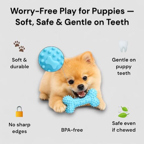 Puppy Toys for Small Dogs - 7 Pack Durable Chew and Teething Toys with Squeaky Plush, Interactive Dog Toys, LED Ball & Poop Bag Dispenser for Toy Breeds & Puppies Under 15 Lbs in Saudi Arabia