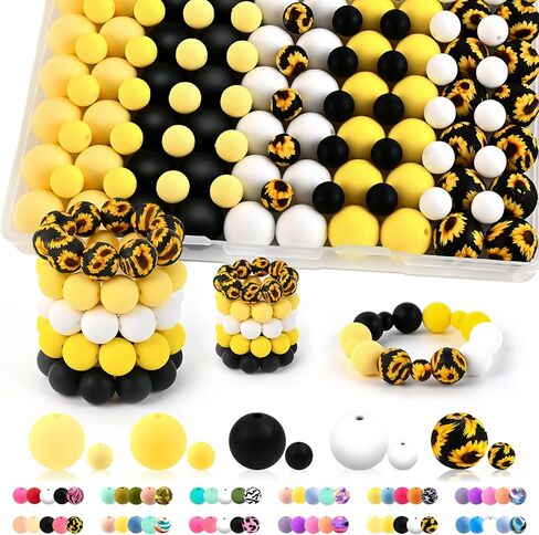 120pcs+ حبات السيليكون والألوان المختلطة بكميات كبيرة 15 مم و 9 ملم حبات مطاطية مستديرة لصنع سلسلة المفاتيح ، قلادة DIY ، إكسسوارات أقلام الحرفية ، لوازم المجوهرات in Kuwait
