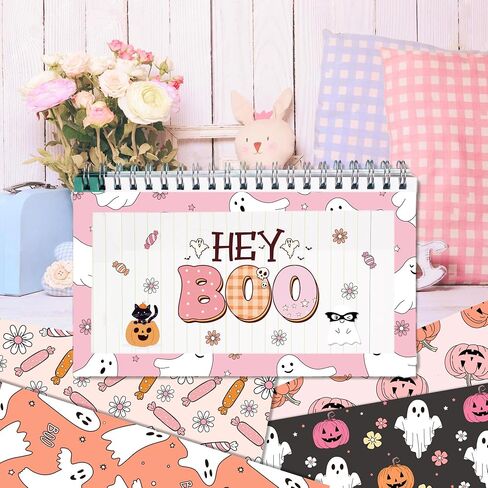 24-Sheet Pink Halloween Scrapbook Paper Pad | 11.8x11.8" Double-Sided Cute Ghost & Pumpkin Design Cardstock for Junk Journals, Card Making, and Festive Decor in Saudi Arabia