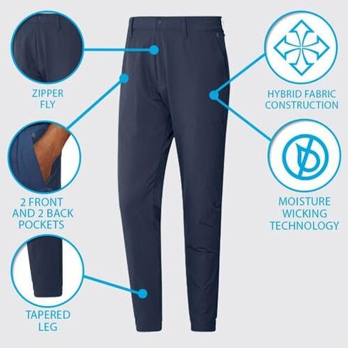 بنطال Adidas Golf الرجالي القياسي Go-to Commuter، كحلي جامعي، 40 عرض × 32 طول in Saudi Arabia