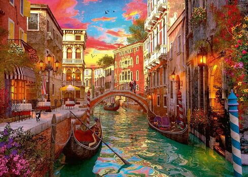 Ravensburger - Penice Romance - 1000 قطعة بانورامزو - ألوان مذهلة وحيوية - مشهد في البندقية الخلابة - ألغاز غامضة ورومانسية ومشرقة للبالغين in Kuwait