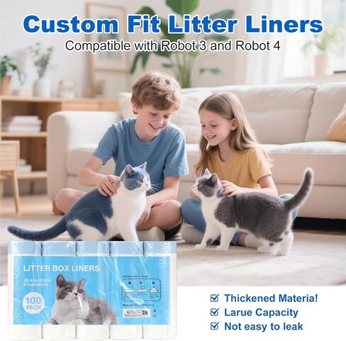 100 Count Litter Box Liners for Litter Robot 4 and 3 Waste Bags, Leak Proof Replacement Jumbo Cat Litter Box Liners, 26" x 24" Extra Thick Cat Litter Bags, Durable Waterproof Litter Bags in Saudi Arabia