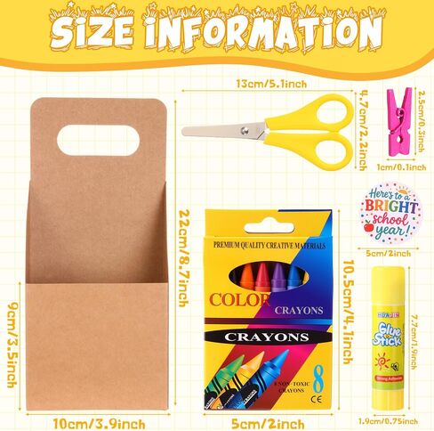 Eersida 24 Sets Operation Christmas Items Bulk School Supplies Include 8 Color Crayon Scissor Glue Stick Pencil Card Gift Carrier with Handle for Operation Christmas Item Prizes in Saudi Arabia