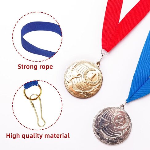 30 قطعة من شرائط الرقبة للميدالية الزرقاء الأزرق الشريط مع مقاطع Snap Clips Flat Medal Lanyards للمسابقات الرياضية الحرم الجامعي لقاء الرياضة in Kuwait