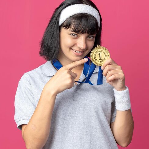 30 قطعة من شرائط الرقبة للميدالية الزرقاء الأزرق الشريط مع مقاطع Snap Clips Flat Medal Lanyards للمسابقات الرياضية الحرم الجامعي لقاء الرياضة in Kuwait