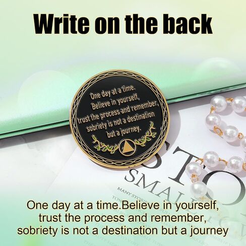 Sobriety Coin Recovery Anniversary Token Sobriety Gifts AA Chips and Medallions for Women Men(Green,2 Year) in Saudi Arabia