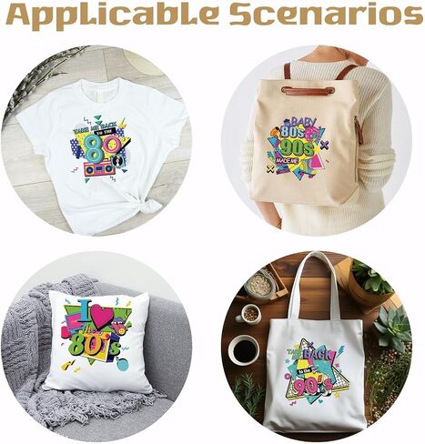 SUPERDANT 4PCS Take Me to The Back 80s 90s Iron on Transfer Paper Music DIY Colorful Heat Transfer Sticker Iron-on Decals for T Shirts DTF Transfers Ready to Press for Clothing Hoodie Jackets in Saudi Arabia