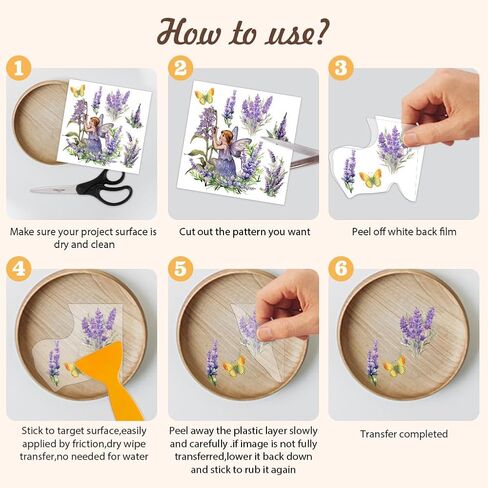 AHANDMAKER 12 Sheets Flower Fairy Rub on Transfer Flowers & Flower Fairy Rub on Transfer Stickers Spring Summer Rub on Decal Stickers for Wood Paper Furniture DIY Crafts, 5.5 x 5.5 Inches in Saudi Arabia