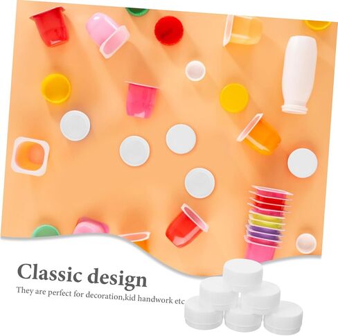 100pcs Plastic Bottle Caps Decorative Bottle Cap for DIY Craft Environmental Protection and Development of Childrenâ€™s Intelligence (Black) in Saudi Arabia