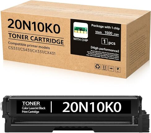 CS331 20N10K0 خرطوشة الحبر الأسود متوافق مع Lexmark CS331 الحبر من أجل CS331 ، CS431 ، CX331 ، CX431 الطابعات (1 أسود ، مع رقاقة) in Kuwait