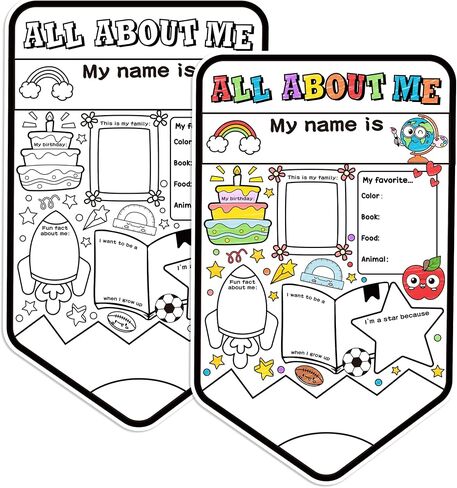 X1Zuue All About Me Student Pexers - 40pcs Pencil اقرأ كل شيء عن Me Star Student in Kuwait