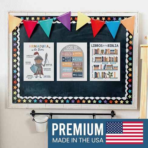 Hadley Designs Spanish Classroom Decorations - Spanish Classroom Must Haves, Books Of The Bible Poster, Bible Posters For Kids, Cuadros Cristianos En Español, Boho Textos Biblicos Español Para Pared in Saudi Arabia