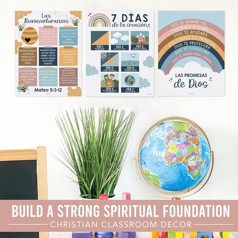 Hadley Designs Spanish Classroom Decorations - Spanish Classroom Must Haves, Books Of The Bible Poster, Bible Posters For Kids, Cuadros Cristianos En Español, Boho Textos Biblicos Español Para Pared in Saudi Arabia