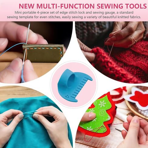 4pcs Edge Stitch Lock and Sewing Gauge, Four Color Edge Sewing Lockranding Tool, 3mm and 4mm Edge Sewing Tool, Edge Sewing Tool in Saudi Arabia