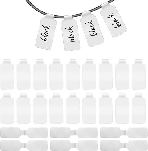 30 Pcs Self-Adhesive Writable Nylon Wire Labels, Paste Wire Labels White Cable Tags Reusable Waterproof Wires Tags Markers for Electronics Computers Cable Management in Saudi Arabia