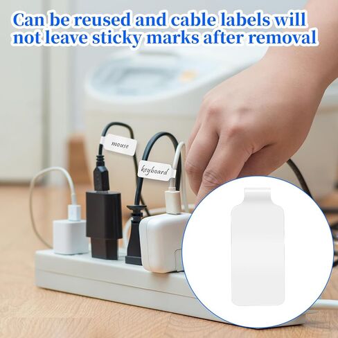 30 Pcs Self-Adhesive Writable Nylon Wire Labels, Paste Wire Labels White Cable Tags Reusable Waterproof Wires Tags Markers for Electronics Computers Cable Management in Saudi Arabia