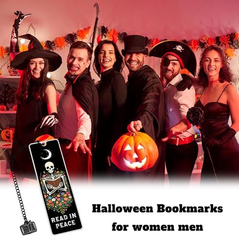 Skeleton Halloween Bookmarks Gifts for Reading Women Spooky Skull Gifts for Women Girls Halloween Boo Baskets Dark Romance Bookmark for Woman Funny Bookmarks for Book Lovers Bookish Gift for Christmas in Saudi Arabia