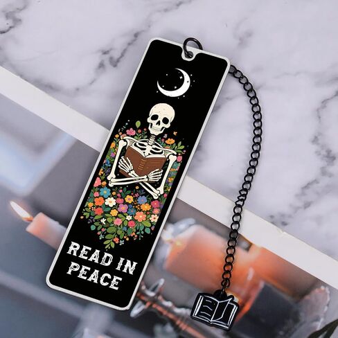 Skeleton Halloween Bookmarks Gifts for Reading Women Spooky Skull Gifts for Women Girls Halloween Boo Baskets Dark Romance Bookmark for Woman Funny Bookmarks for Book Lovers Bookish Gift for Christmas in Saudi Arabia