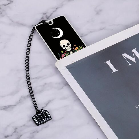 Skeleton Halloween Bookmarks Gifts for Reading Women Spooky Skull Gifts for Women Girls Halloween Boo Baskets Dark Romance Bookmark for Woman Funny Bookmarks for Book Lovers Bookish Gift for Christmas in Saudi Arabia