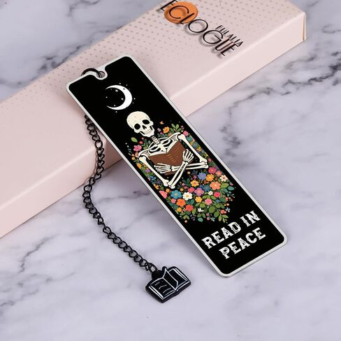 Skeleton Halloween Bookmarks Gifts for Reading Women Spooky Skull Gifts for Women Girls Halloween Boo Baskets Dark Romance Bookmark for Woman Funny Bookmarks for Book Lovers Bookish Gift for Christmas in Saudi Arabia
